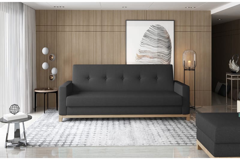 2:n ist Vuodesohva Poniente - Musta - Huonekalut - Sohva - Vuodesohva - 2 istuttava vuodesohva