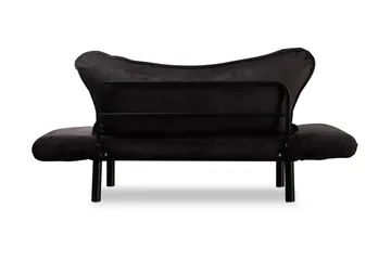 Annabelle 2-istuttava taittuva vuodesohva 66x182 cm samettia - Musta - Huonekalut - Sohva - Vuodesohva - 2 istuttava vuodesohva