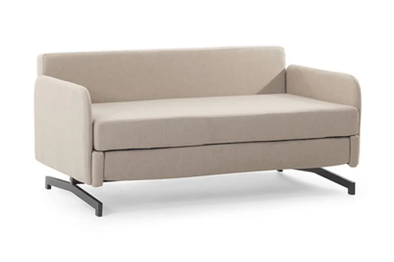Belfast 2-istuttava taitettava suorakaiteen muotoinen vuodesohva 140x197 cm kangasta - Beige - Huonekalut - Sohva - Vuodesohva - 2 istuttava vuodesohva
