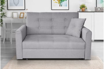 Bensbyn 2-istuttava jatkettava vuodesohva 112x196 cm säilytystilalla kankaalla - Harmaa - Huonekalut - Sohva - Vuodesohva - 2 istuttava vuodesohva