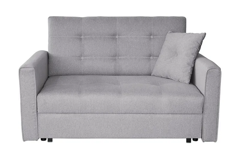 Bensbyn 2-istuttava jatkettava vuodesohva 112x196 cm säilytystilalla kankaalla, Harmaa