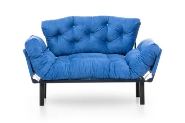 Mezonzo 2-istuttava suorakaiteen muotoinen taittuva vuodesohva 70x190 cm kankaalla - Sininen - Huonekalut - Sohva - Vuodesohva - 2 istuttava vuodesohva