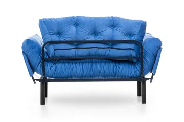 Mezonzo 2-istuttava suorakaiteen muotoinen taittuva vuodesohva 70x190 cm kankaalla - Sininen - Huonekalut - Sohva - Vuodesohva - 2 istuttava vuodesohva