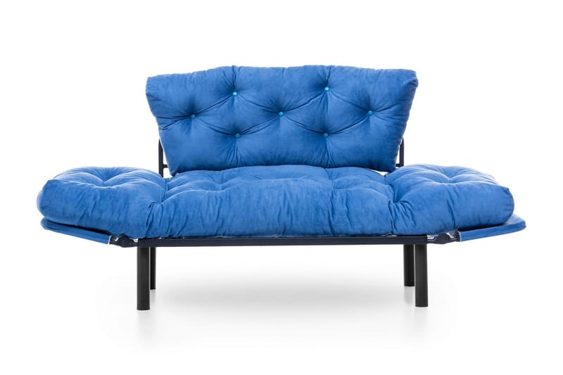 Mezonzo 2-istuttava suorakaiteen muotoinen taittuva vuodesohva 70x190 cm kankaalla - Sininen - Huonekalut - Sohva - Vuodesohva - 2 istuttava vuodesohva
