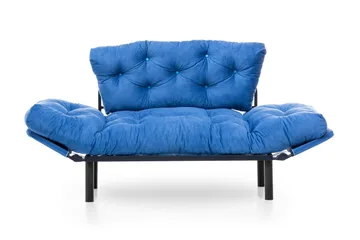 Mezonzo 2-istuttava suorakaiteen muotoinen taittuva vuodesohva 70x190 cm kankaalla - Sininen - Huonekalut - Sohva - Vuodesohva - 2 istuttava vuodesohva