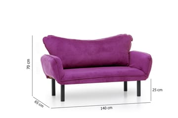 Mezonzo 2-istuttava vuodesohva 65x180 cm samettia - Violetti - Huonekalut - Sohva - Vuodesohva - 2 istuttava vuodesohva