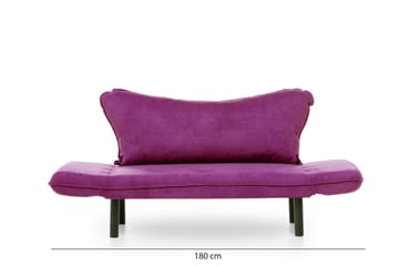 Mezonzo 2-istuttava vuodesohva 65x180 cm samettia - Violetti - Huonekalut - Sohva - Vuodesohva - 2 istuttava vuodesohva
