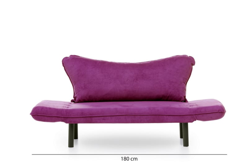 Mezonzo 2-istuttava vuodesohva 65x180 cm samettia - Violetti - Huonekalut - Sohva - Vuodesohva - 2 istuttava vuodesohva