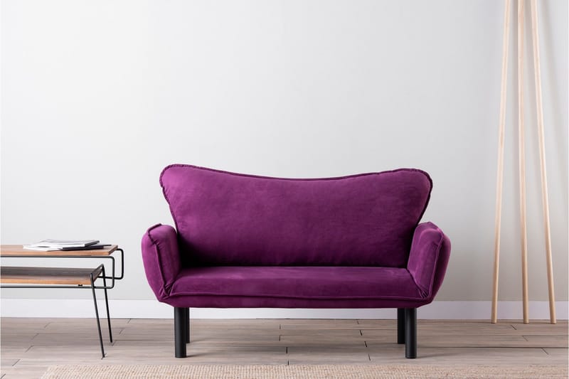 Mezonzo 2-istuttava vuodesohva 65x180 cm samettia - Violetti - Huonekalut - Sohva - Vuodesohva - 2 istuttava vuodesohva