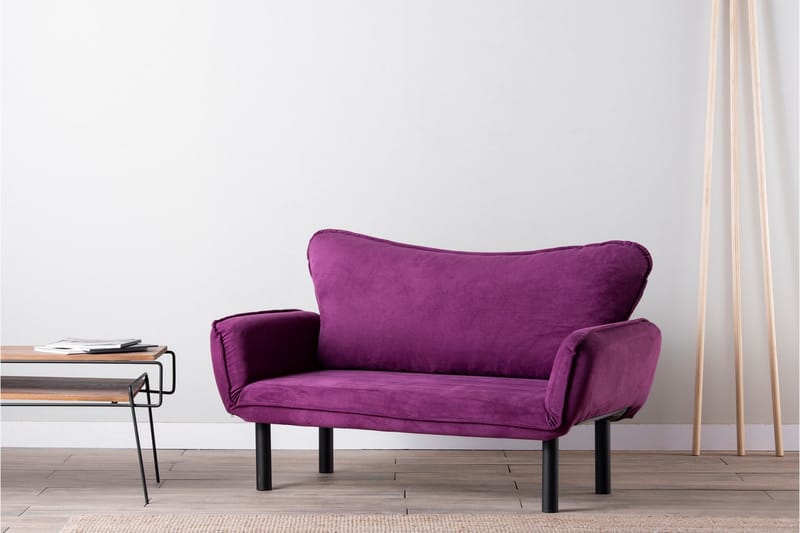 Mezonzo 2-istuttava vuodesohva 65x180 cm samettia - Violetti - Huonekalut - Sohva - Vuodesohva - 2 istuttava vuodesohva