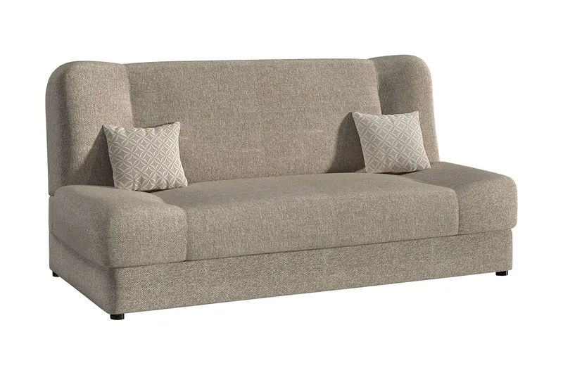 Redes 2-istuttava suorakaiteen muotoinen vuodesohva 116x195 cm säilytystilalla kangasverhoilulla - Beige - Huonekalut - Sohva - Vuodesohva - 2 istuttava vuodesohva