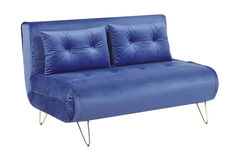 Sohva Vestfold 2:n ist Sametti Laivastonsininen - Sininen - Huonekalut - Sohva - Vuodesohva - 2 istuttava vuodesohva