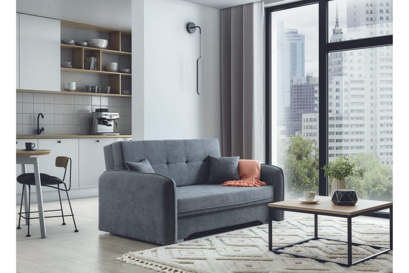 Vuodesohva Bandana säilytyksellä 2:n ist - Harmaa - Huonekalut - Sohva - Vuodesohva - 2 istuttava vuodesohva