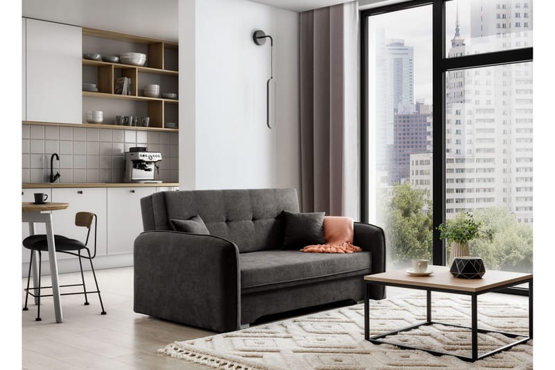 Vuodesohva Bandana säilytyksellä 2:n ist - Tummanharmaa - Huonekalut - Sohva - Vuodesohva - 2 istuttava vuodesohva