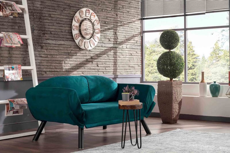 Vuodesohva Eugi 2:n ist - Sinivihreä - Huonekalut - Sohva - Vuodesohva - 2 istuttava vuodesohva