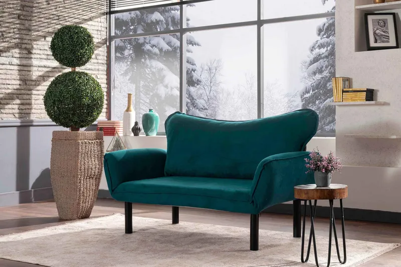 Vuodesohva Golda 2:n ist - Sinivihreä - Huonekalut - Sohva - Vuodesohva - 2 istuttava vuodesohva