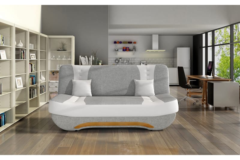 Vuodesohva Mahalil - Harmaa/Valkoinen - Huonekalut - Sohva - Vuodesohva - 2 istuttava vuodesohva