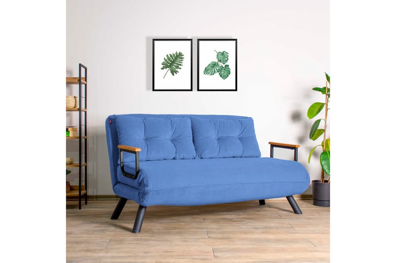 Vuodesohva Riceville 2:n ist 175x133 cm - Sininen - Huonekalut - Sohva - Vuodesohva - 2 istuttava vuodesohva