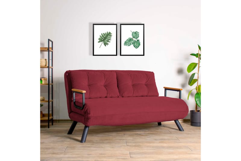 Vuodesohva Riceville 2:n ist 175x133 cm - Punainen - Huonekalut - Sohva - Vuodesohva - 2 istuttava vuodesohva