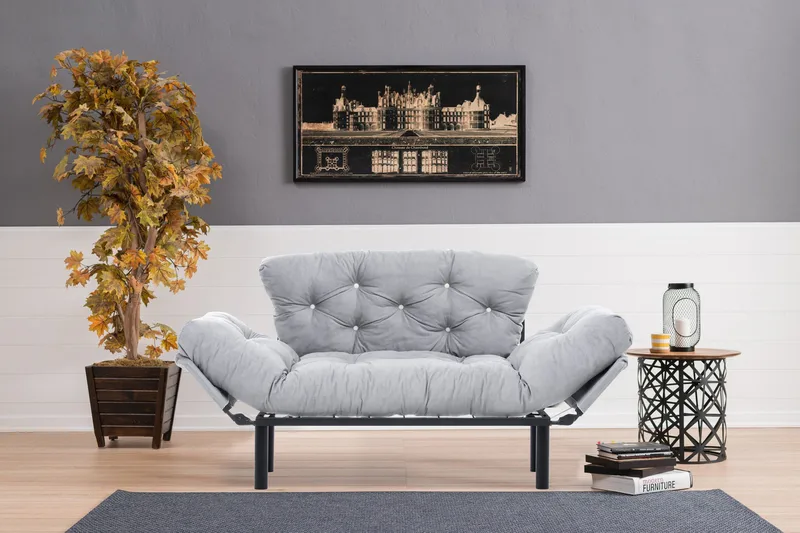 Vuodesohva Pamelia 2:n ist - Harmaa - Huonekalut - Sohva - Vuodesohva - 2 istuttava vuodesohva