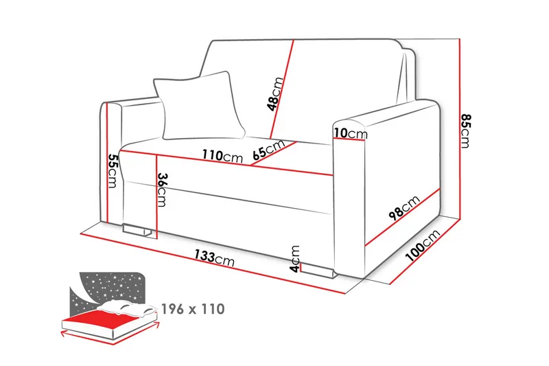 2:n ist Vuodesohva Denegal - Beige/Vaaleabeige - Huonekalut - Sohva - Vuodesohva
