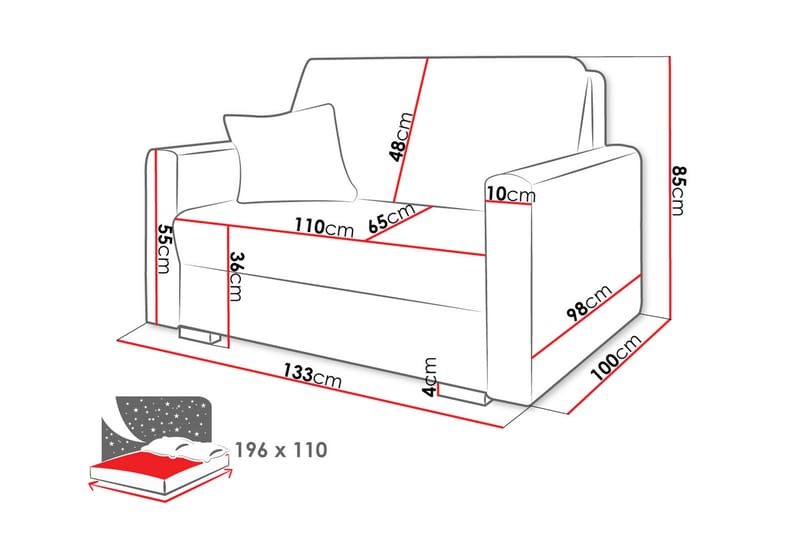 2:n ist Vuodesohva Denegal - Tumma Beige/Mocca - Huonekalut - Sohva - Vuodesohva