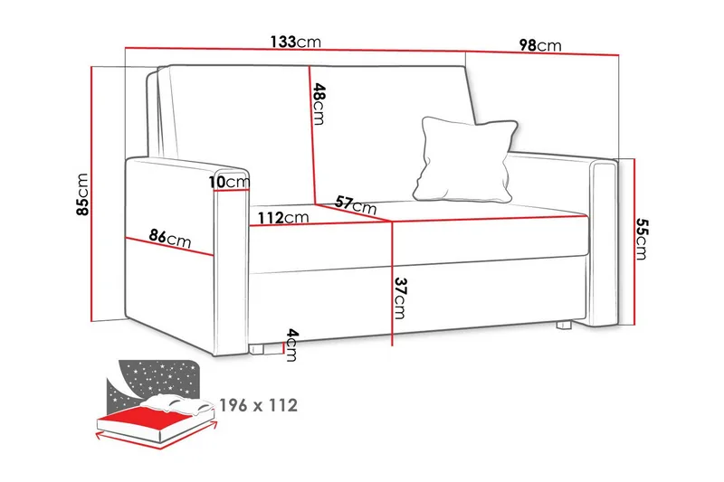 2:n ist Vuodesohva Denegal - Tummansininen - Huonekalut - Sohva - Vuodesohva