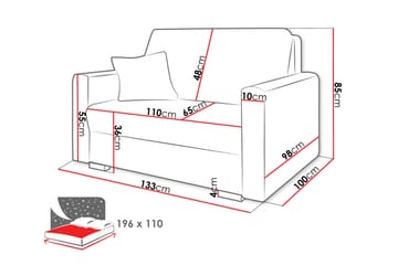 2:n ist Vuodesohva Denegal - Vaaleanharmaa - Huonekalut - Sohva - Vuodesohva