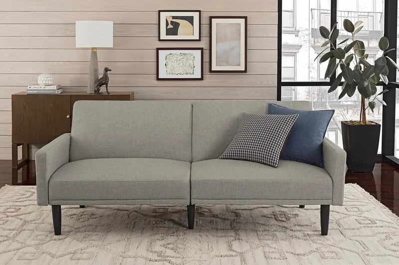 2:n ist Vuodesohva Room Essential Vaalea pellavanharmaa - Dorel Home - Huonekalut - Sohva - Vuodesohva - 2 istuttava vuodesohva