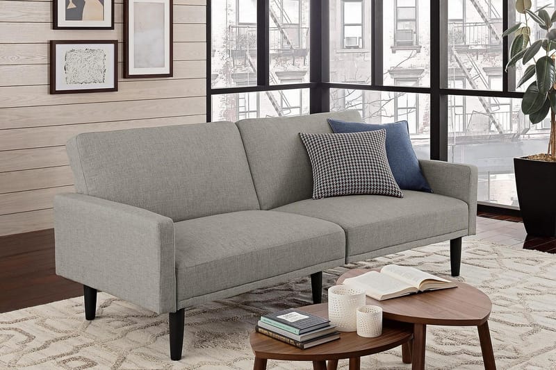 2:n ist Vuodesohva Room Essential Vaalea pellavanharmaa - Dorel Home - Huonekalut - Sohva - Vuodesohva - 2 istuttava vuodesohva