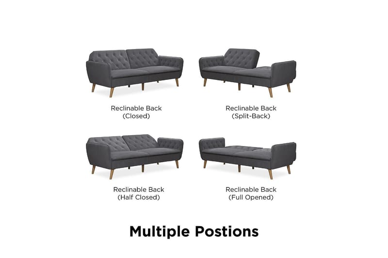 2:n ist Vuodesohva Tallulah Harmaa - Novogratz - Huonekalut - Sohva - Vuodesohva