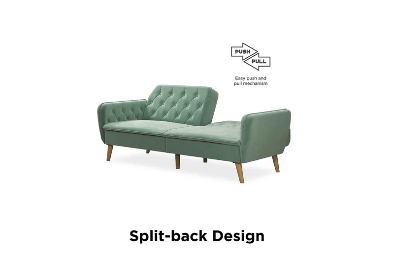 2:n ist Vuodesohva Tallulah Sametti/Vaaleanvihreä - Novogratz - Huonekalut - Sohva - Vuodesohva