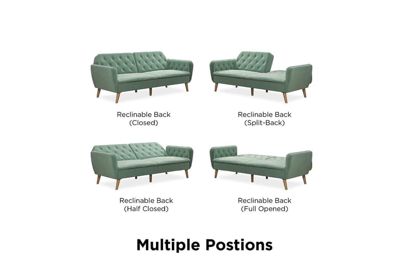 2:n ist Vuodesohva Tallulah Sametti/Vaaleanvihreä - Novogratz - Huonekalut - Sohva - Vuodesohva