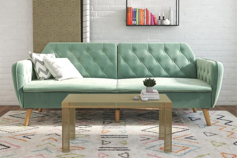 2:n ist Vuodesohva Tallulah Sametti/Vaaleanvihreä - Novogratz - Huonekalut - Sohva - Vuodesohva