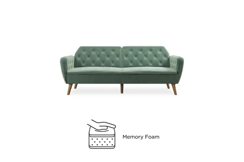 2:n ist Vuodesohva Tallulah Sametti/Vaaleanvihreä - Novogratz - Huonekalut - Sohva - Vuodesohva