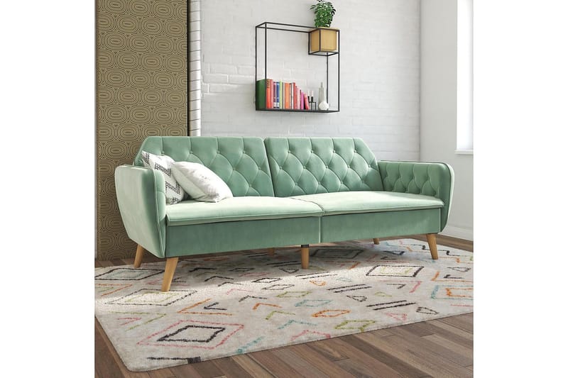 2:n ist Vuodesohva Tallulah Sametti/Vaaleanvihreä - Novogratz - Huonekalut - Sohva - Vuodesohva