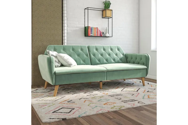 2:n ist Vuodesohva Tallulah Sametti/Vaaleanvihreä - Novogratz - Huonekalut - Sohva - Vuodesohva