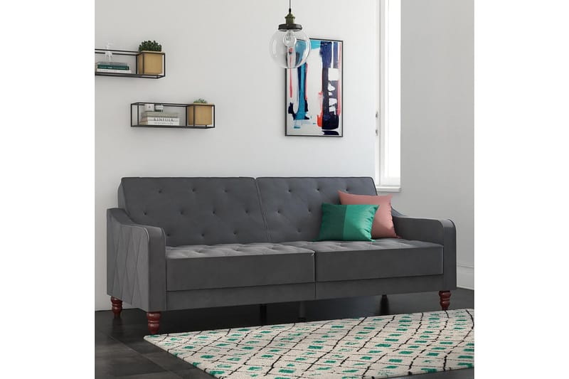 2:n ist Vuodesohva Vintage tuftattu Harmaa - Novogratz - Huonekalut - Sohva - Vuodesohva