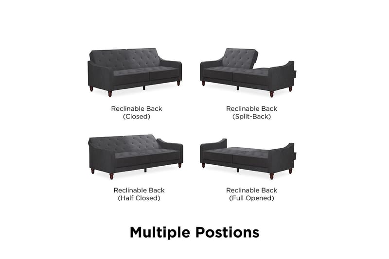 2:n ist Vuodesohva Vintage tuftattu Harmaa - Novogratz - Huonekalut - Sohva - Vuodesohva