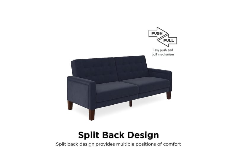 2:n ist Vuodesohva Porter Pellavansininen - Dorel Home - Huonekalut - Sohva - Vuodesohva - 2 istuttava vuodesohva