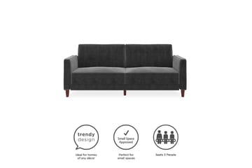 2:n ist Vuodesohva Pin Tuftattu Sametti/Harmaa - Dorel Home - Huonekalut - Sohva - Vuodesohva