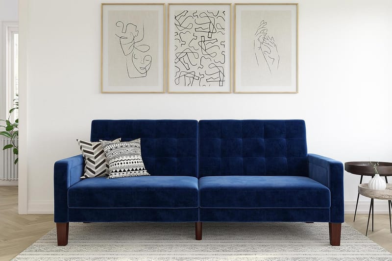 2:n ist Vuodesohva Porter Sametti/Sininen - Dorel Home - Huonekalut - Sohva - Vuodesohva - 2 istuttava vuodesohva