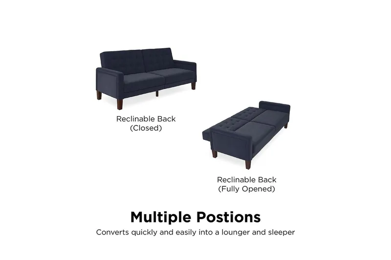 2:n ist Vuodesohva Porter Pellavansininen - Dorel Home - Huonekalut - Sohva - Vuodesohva - 2 istuttava vuodesohva