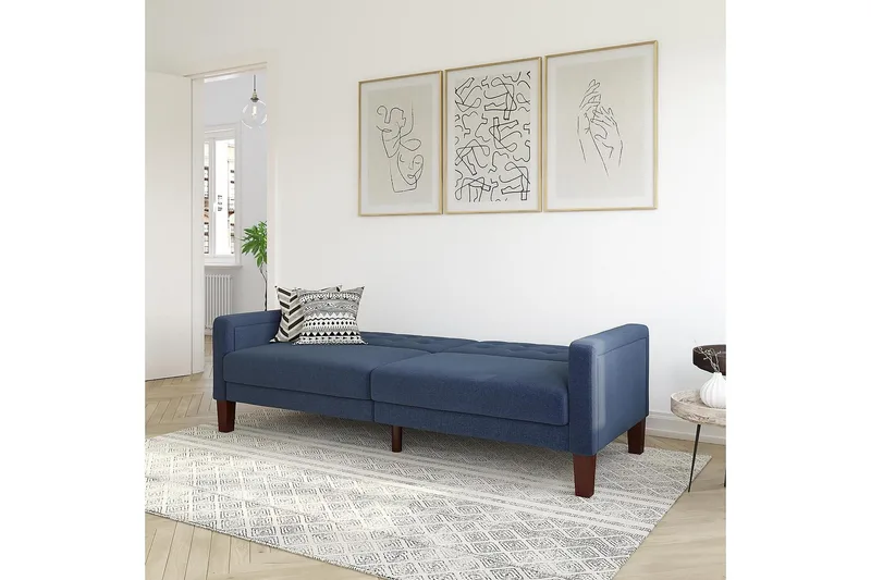 2:n ist Vuodesohva Porter Pellavansininen - Dorel Home - Huonekalut - Sohva - Vuodesohva - 2 istuttava vuodesohva