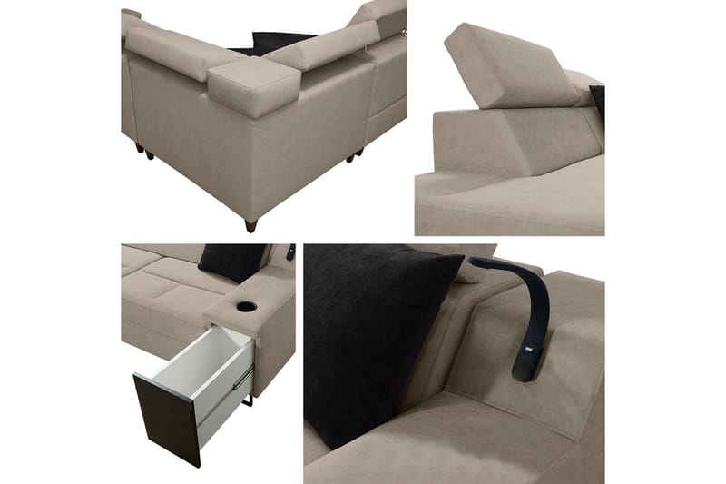 3 ist. Vuodesohva Oikea - Beige - Huonekalut - Sohva - Vuodesohva