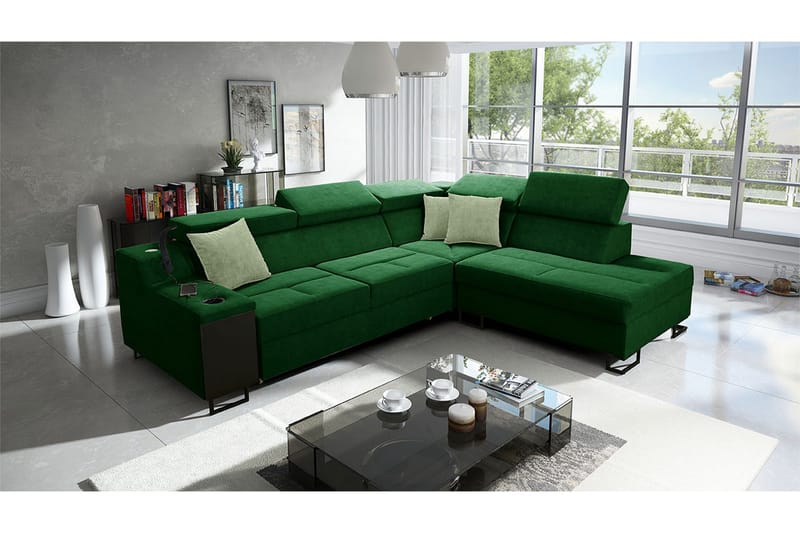 3 ist. Vuodesohva Oikea - Vihreä - Huonekalut - Sohva - Vuodesohva