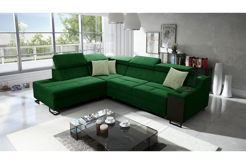 3 ist. Vuodesohva Vasen - Vihreä - Huonekalut - Sohva - Vuodesohva