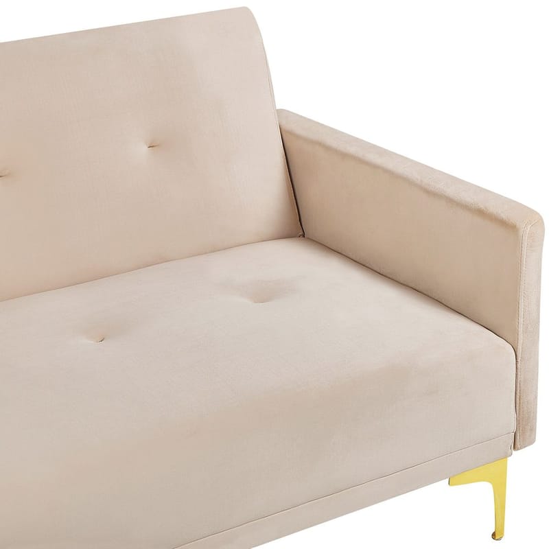 3-istuttava sohva Lucan - Beige, kulta - Huonekalut - Sohva - Vuodesohva - 3 istuttava vuodesohva