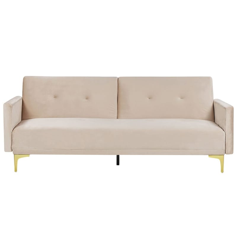3-istuttava sohva Lucan - Beige, kulta - Huonekalut - Sohva - Vuodesohva - 3 istuttava vuodesohva
