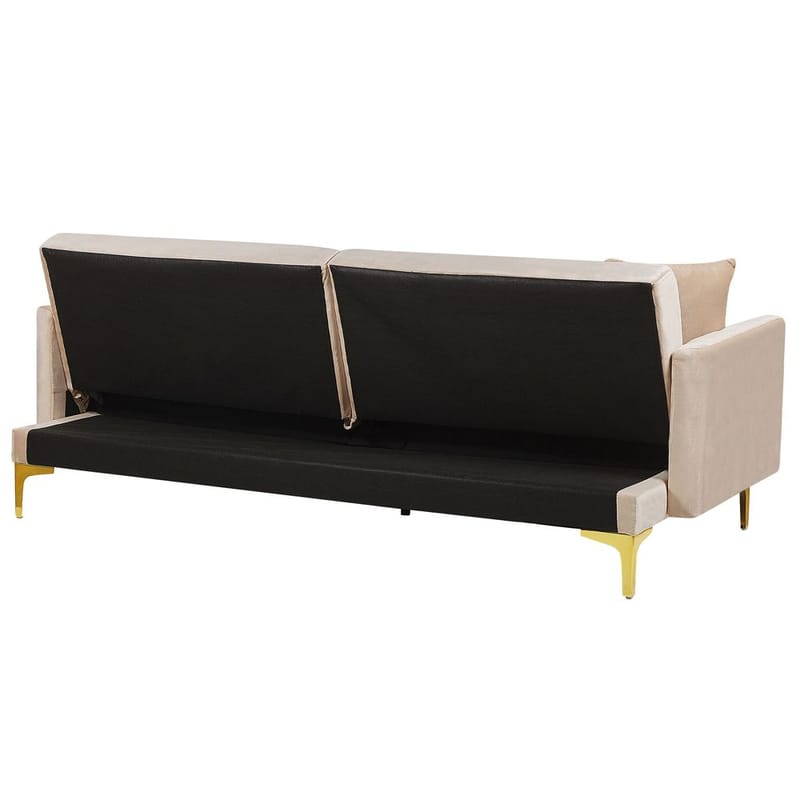 3-istuttava sohva Lucan - Beige, kulta - Huonekalut - Sohva - Vuodesohva - 3 istuttava vuodesohva